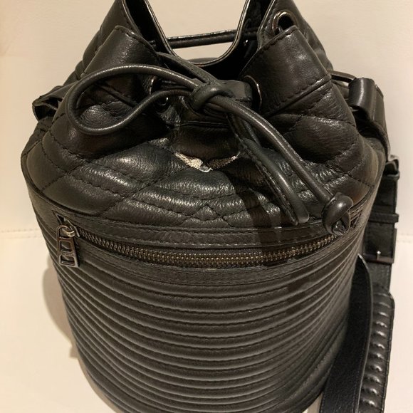ZADIG & VOLTAIRE - Bobo Matelasse Black Bucket Bag - Picture 8 of 13